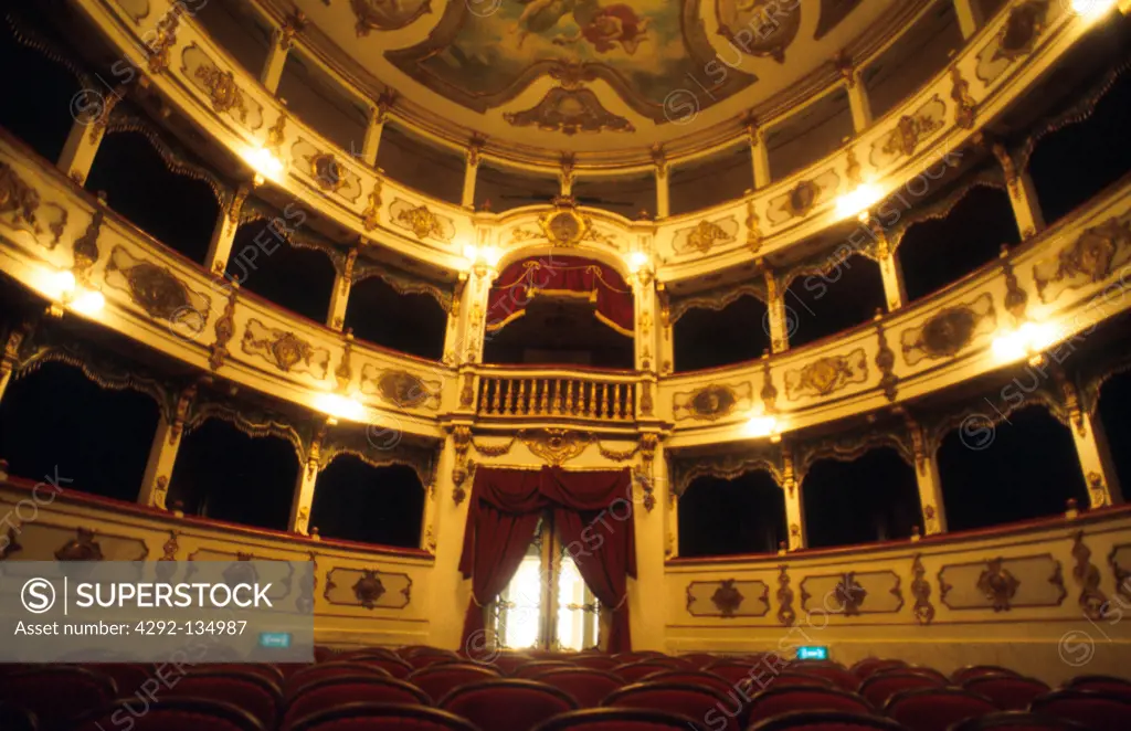 Emilia Romagna, Busseto, the interior of the Verdi theater