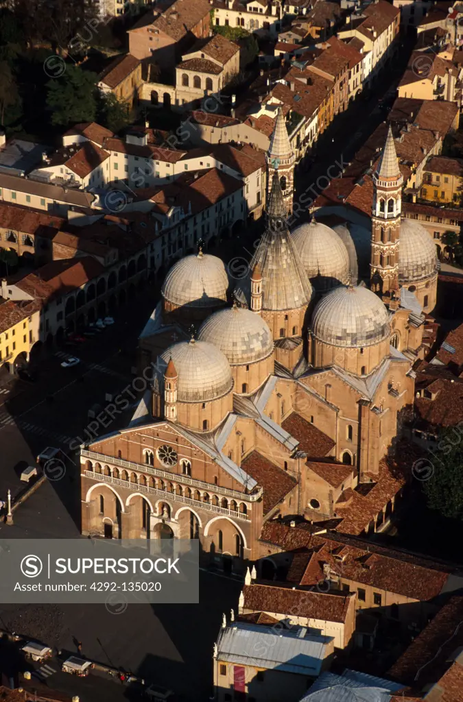 Veneto, Padua, aerial view of Sant'Antonio church