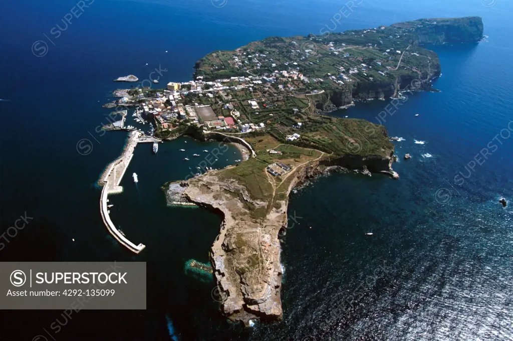 Lazio, Ventotene island, aerial view