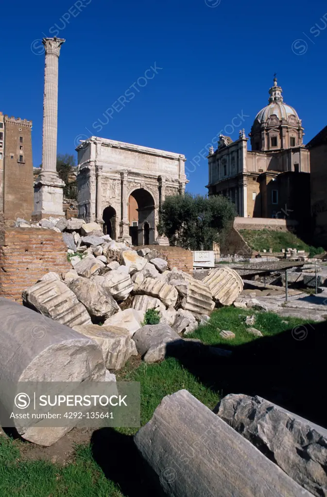 Lazio, Rome, the roman ruins of the Foro Romano
