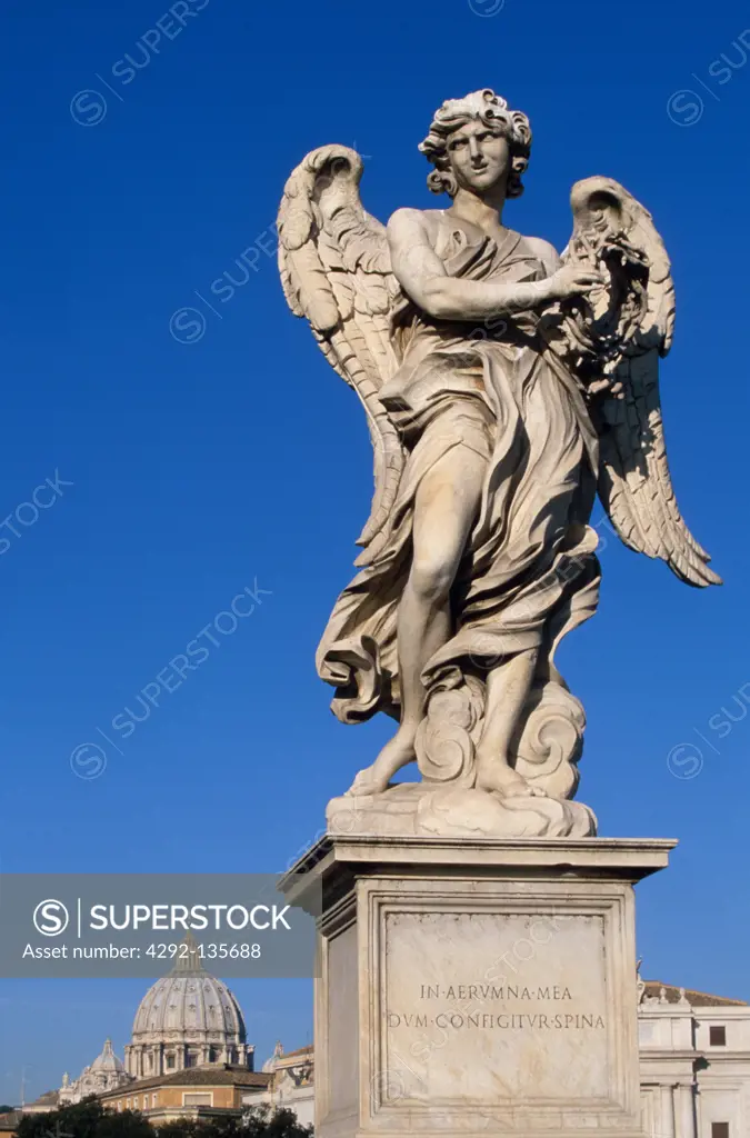 Lazio, Rome. Castel Sant'Angelo, the statue of the angel