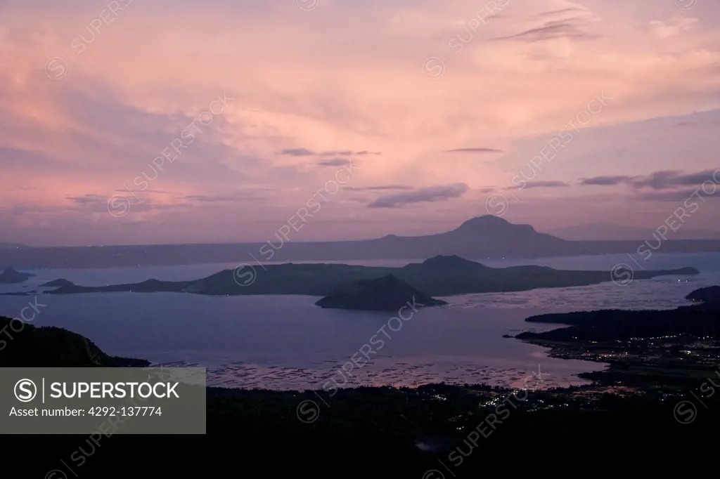 Asia, Philippines, Tagaytay, view of Lake Taal and the volcano