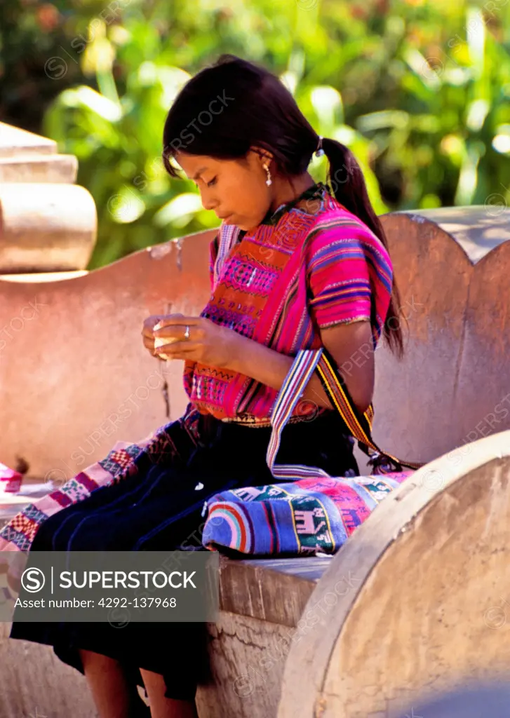 Guatemala, Antigua, mayan girl