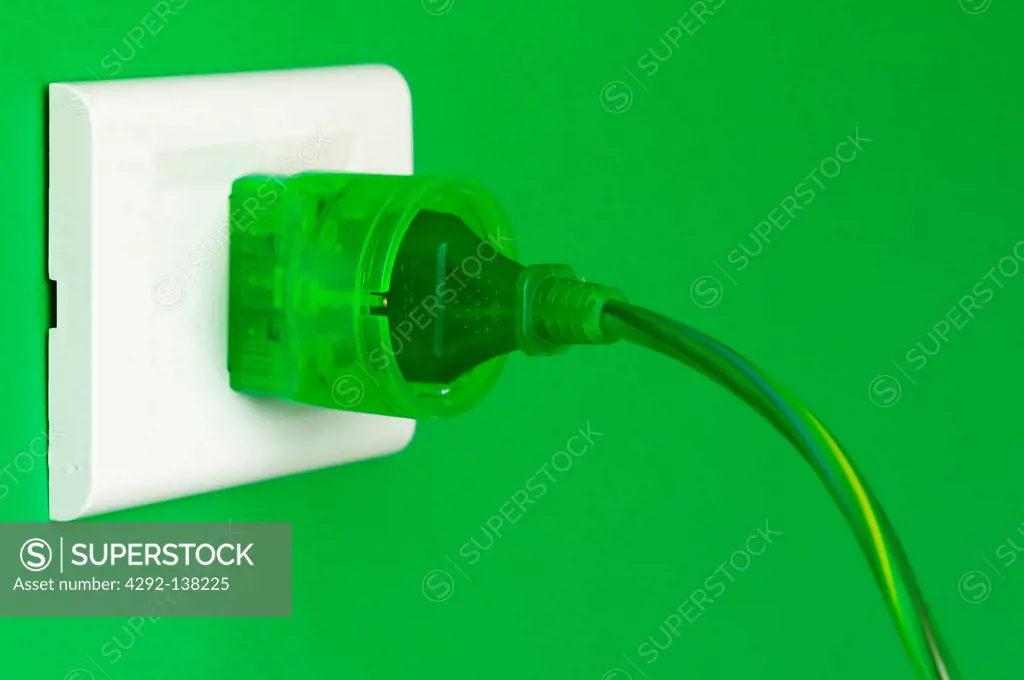 A green electrical socket