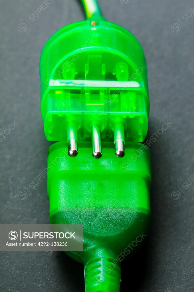 Green electrical plug and socket