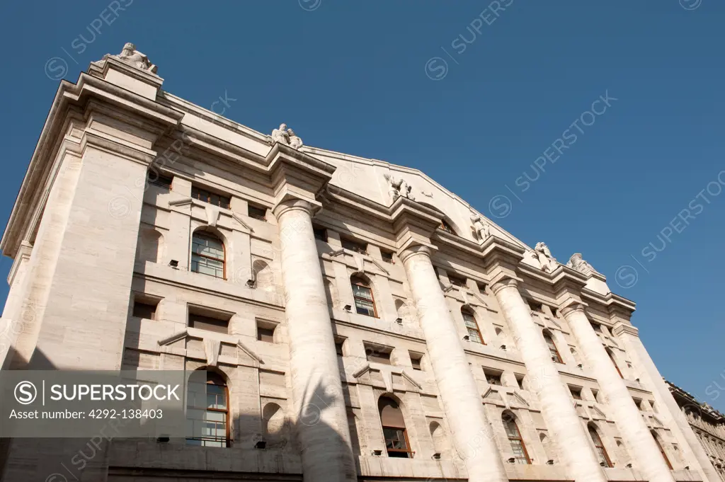 Italy, Lombardy, Milan, the stock exchange in Piazza Affari