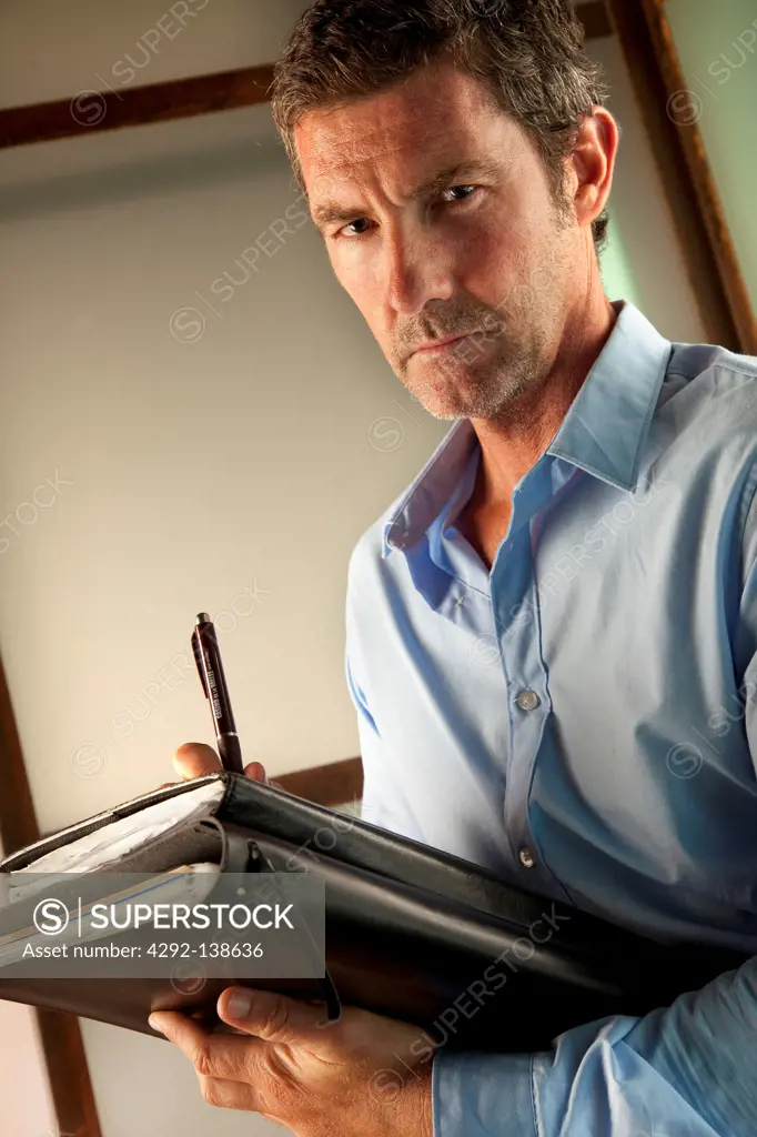 Businessman with stationary