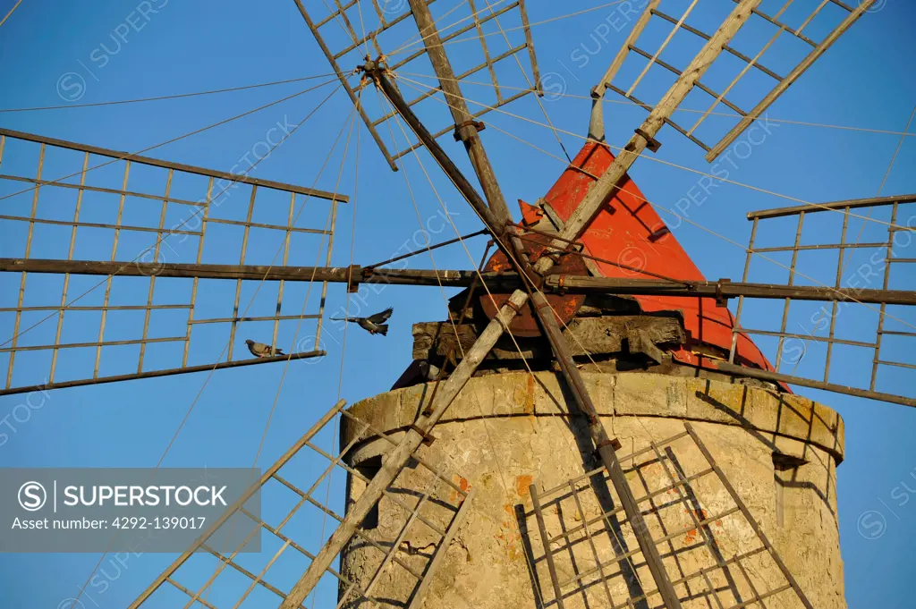 Italy, Sicily, Trapani, Nubia windmill