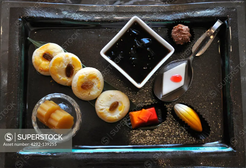 Asia, China, Beijing, sweets, welcome set at Fairmont Beijing Hotel