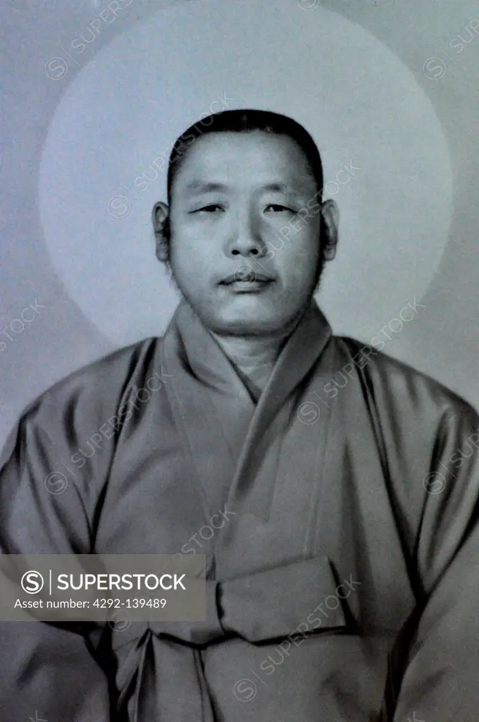 South Korea, Busan, an important buddhist monk image at the Samgwangsa Temple