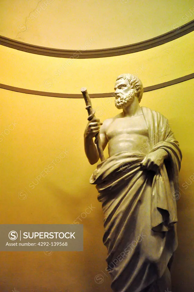 Firenze, Italy, statue at the entrance of the Officina Profumo-Farmaceutica di Santa Maria Novella