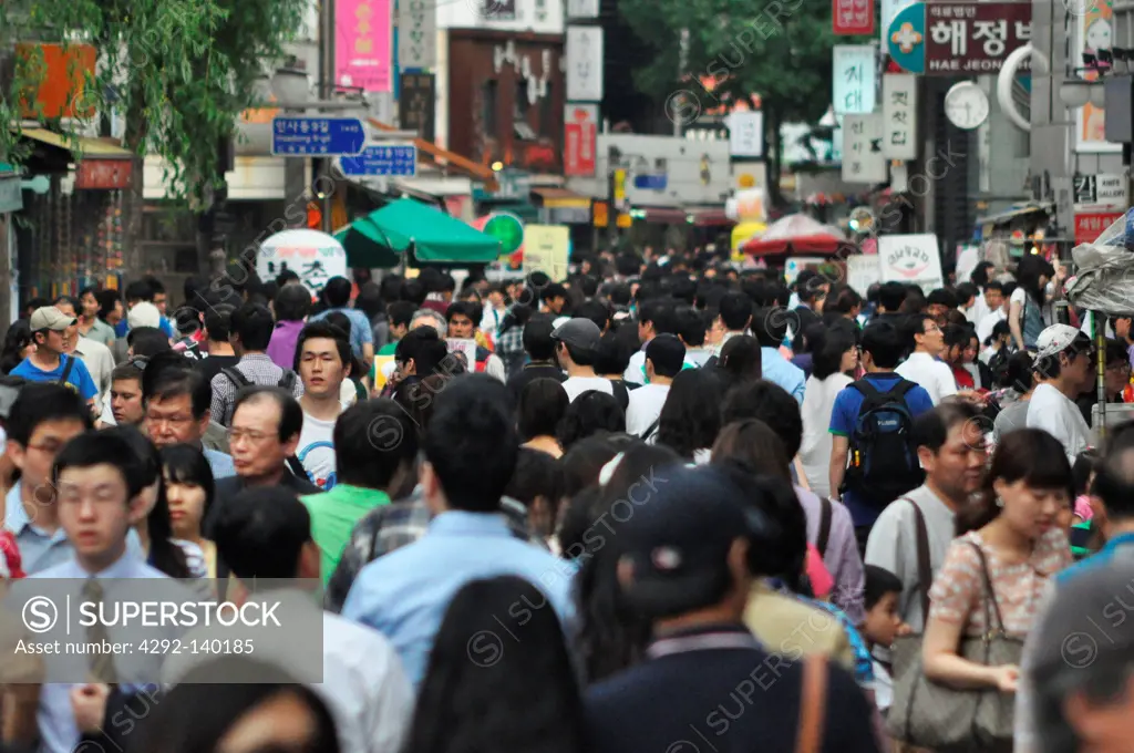 Seoul, South Korea, pedestrians in Insadong