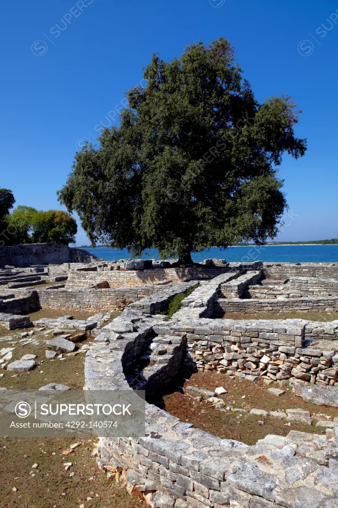 Croatia, Istria, Brijuni National Park, roman ruins