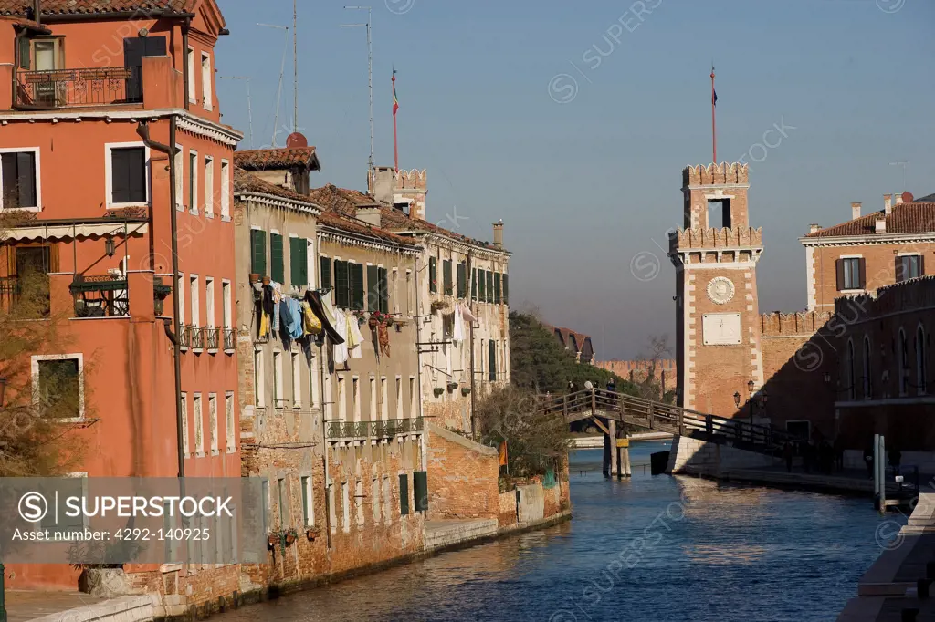 Italy, Veneto, Venice, Rio dell' Arsenale, canal