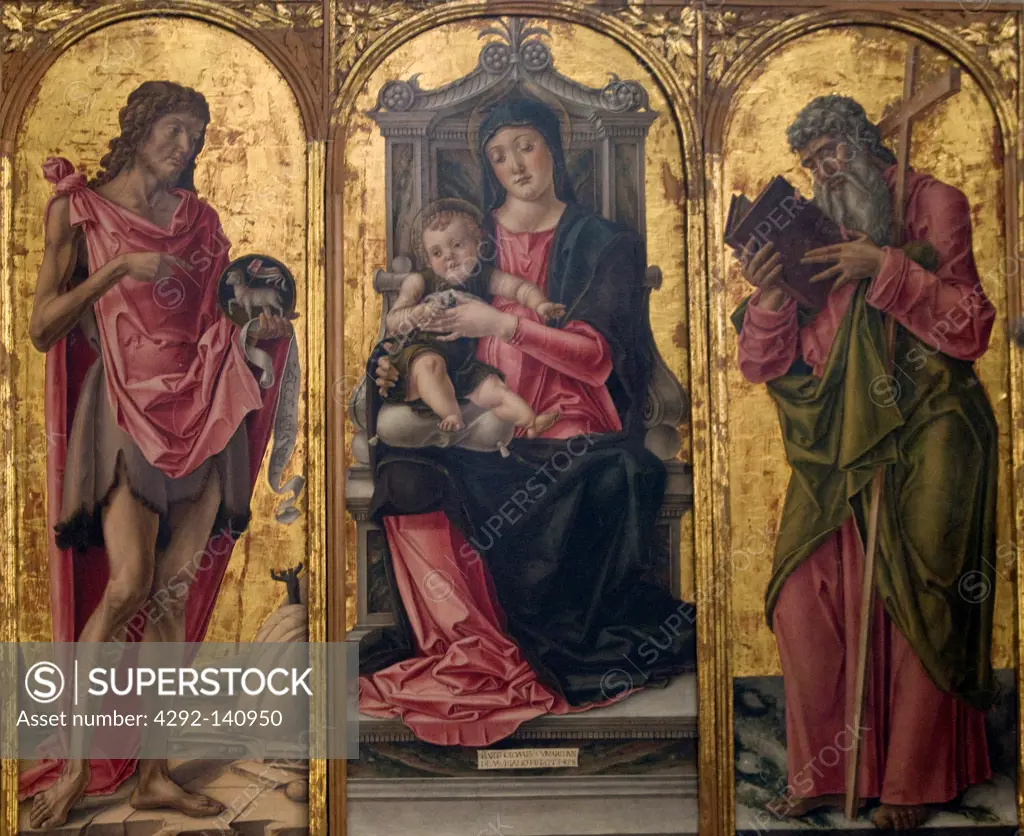 Italy, Veneto, Venice, San Giovanni in Bragora, painting of the Virgin Mary