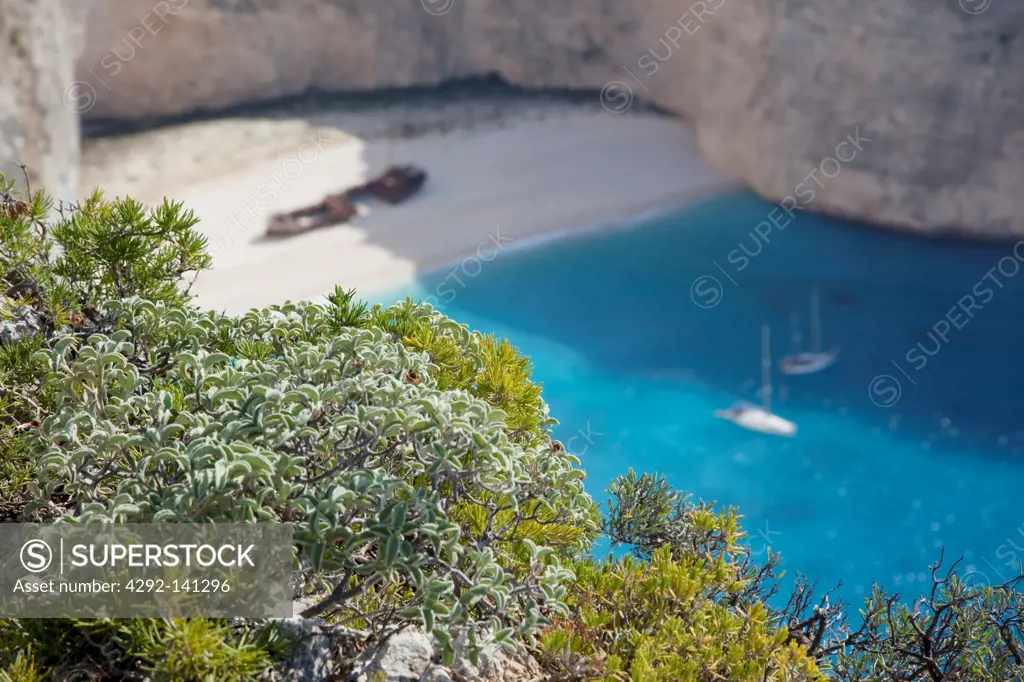 Greece, Ionian Islands, Zakynthos, the shipwreck at St George Bay