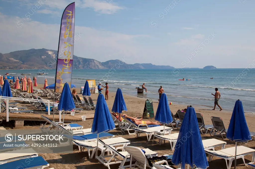 Greece, Ionian Islands, Zante, Laganas, beach scene