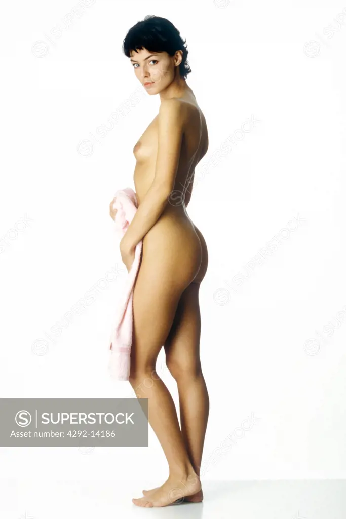 Naked woman with towel