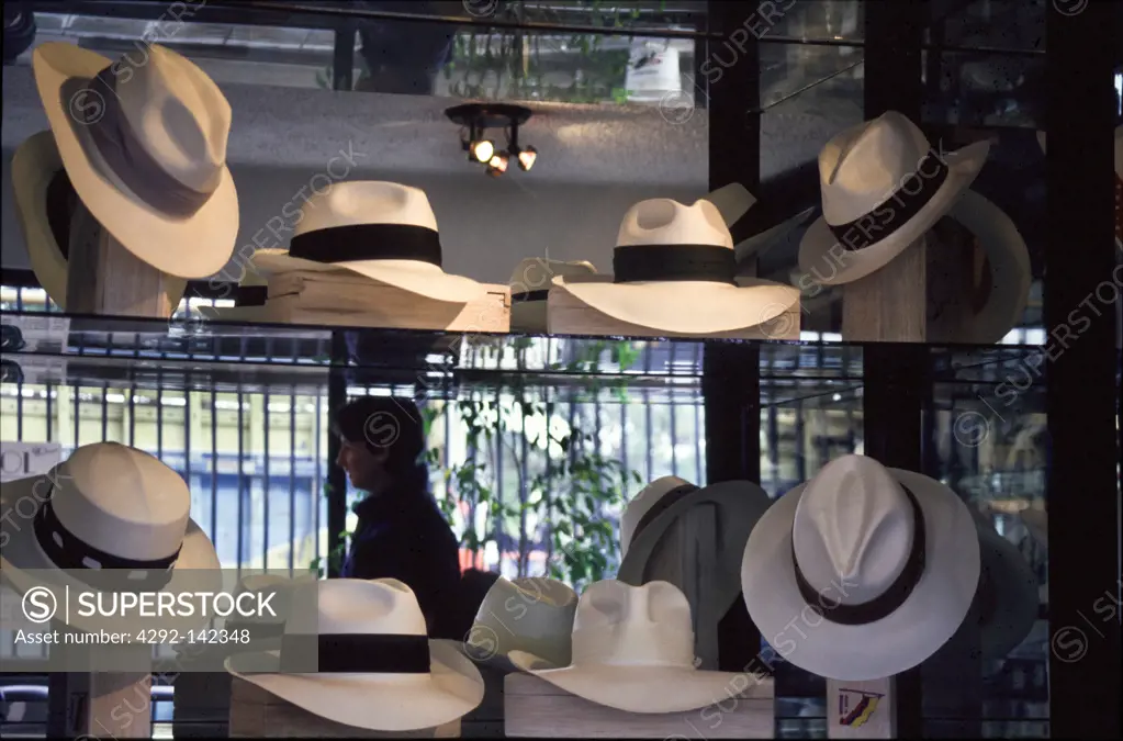 Ecuador, Quito, Panama hat shop
