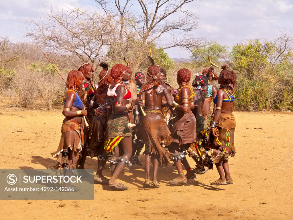Africa, Ethiopia, Hamer tribe, the bull jumping ceremony