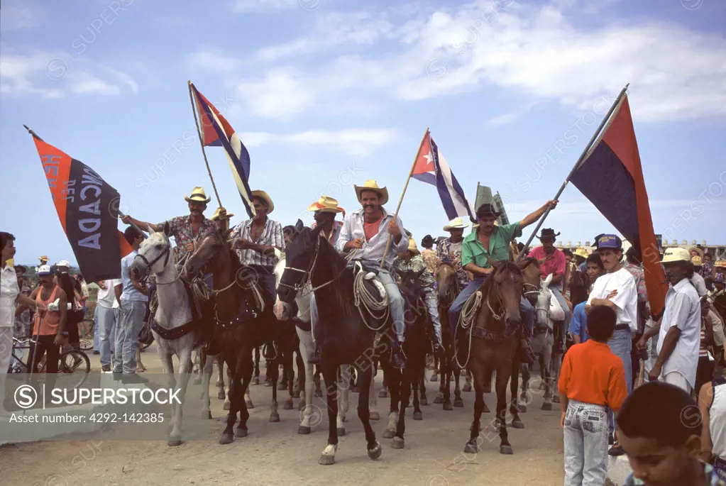 Cuba, Trinidad de Cuba, parade on May 1th