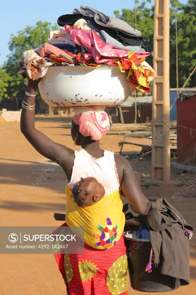 washerwoman in Segou. Mali