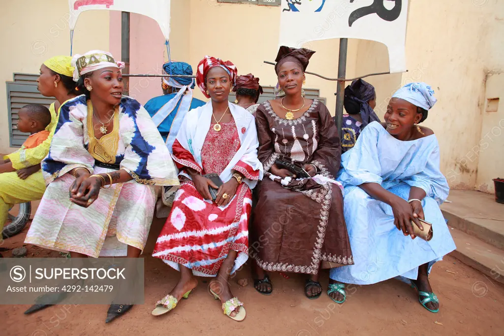 malian women in wedding party,Segou, Mali