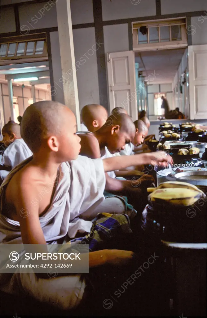 Myanmar Amarapura, Burma, monks canteen in the Mahagandhayon monastery