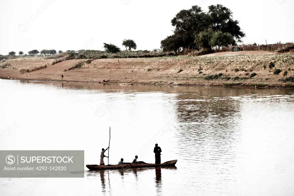 Canoe on Omo River, Omorate, Ethiopia, Africa