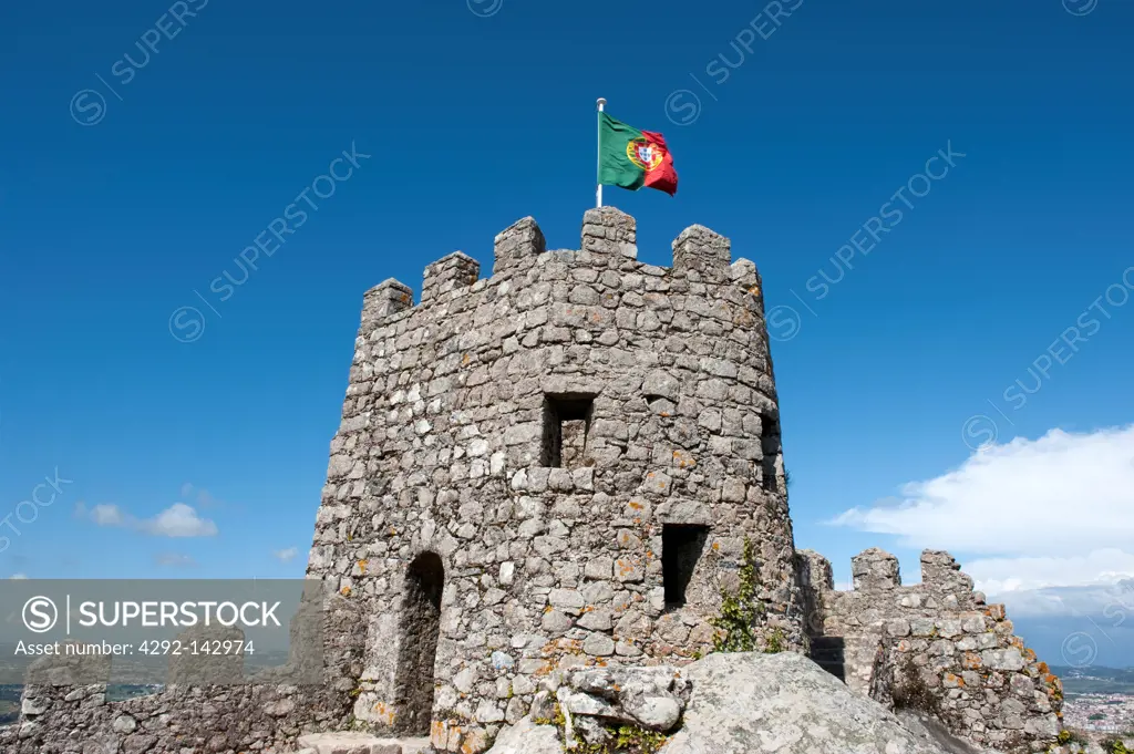 Walls of Castelo dos Mouros (Moorish Castle), captured by the Christians in 1147, Sintra, Portugal, Europe
