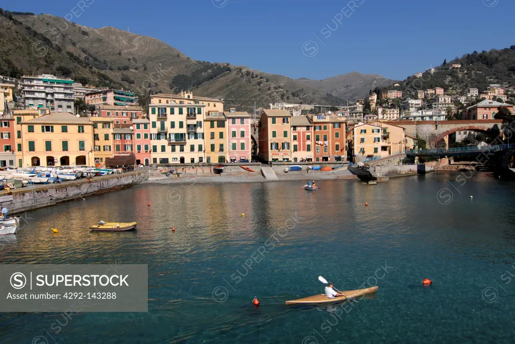 Italy, Liguria, Genoa, Nervi village by the sea