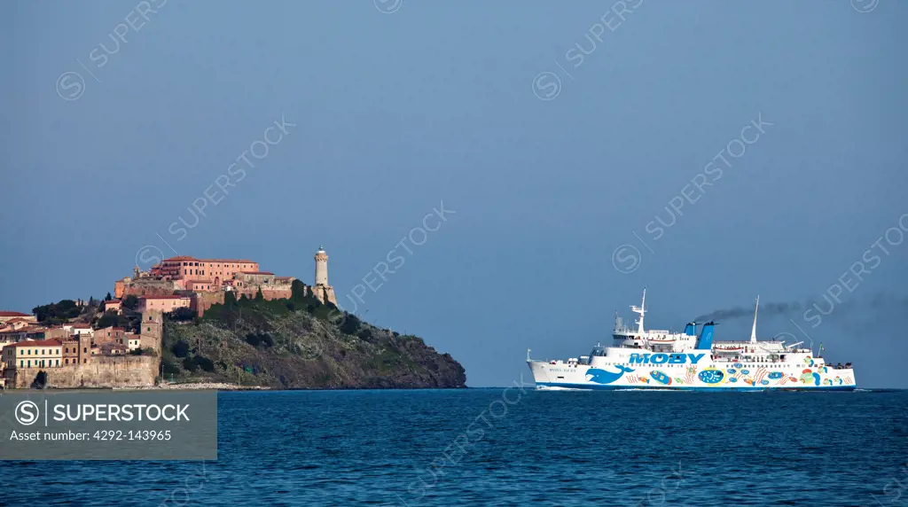 Italy, Tuscany, island of Elba, ferry Portoferraio