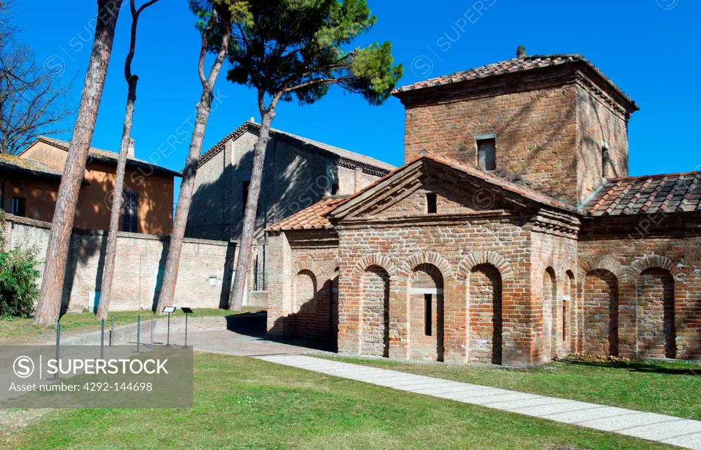 Italy, Ravenna, the Galla Placidia mausoleum.