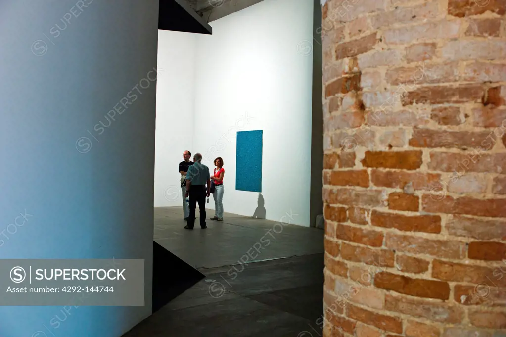 Italy, Venice, Biennale 2011, people in the modern art exhibition in the Arsenale's halls