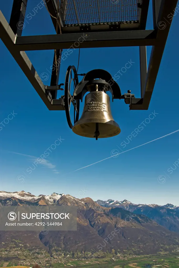 Switzerland, Canton Ticino, Monte Tamaro, Bell of Santa Maria degli Angeli church (Mario Botta)