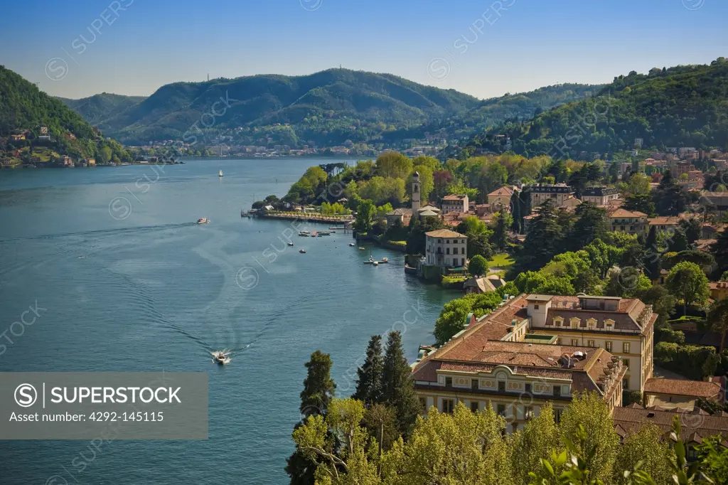 Italy, Lombardy, Cernobbio, Villa d'Este, view from old fort