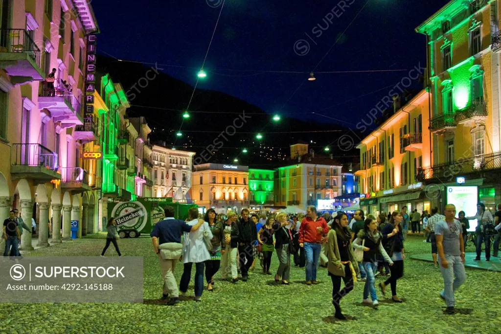 Switzerland, Canton Ticino, Locarno, Piazza Grande