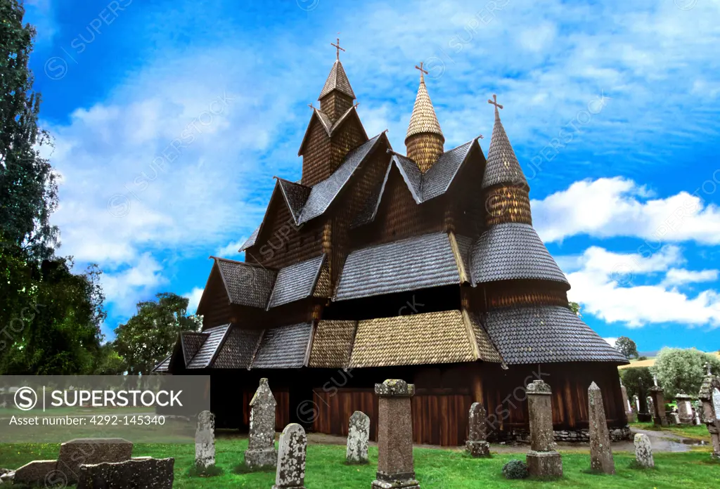 Norway, Nottoden country, Telemark region, Heddal, the oldest and biggest stave Church in Norway
