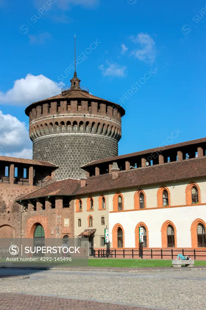 Italy, Lombardy, Milan, Sforzesco Castle