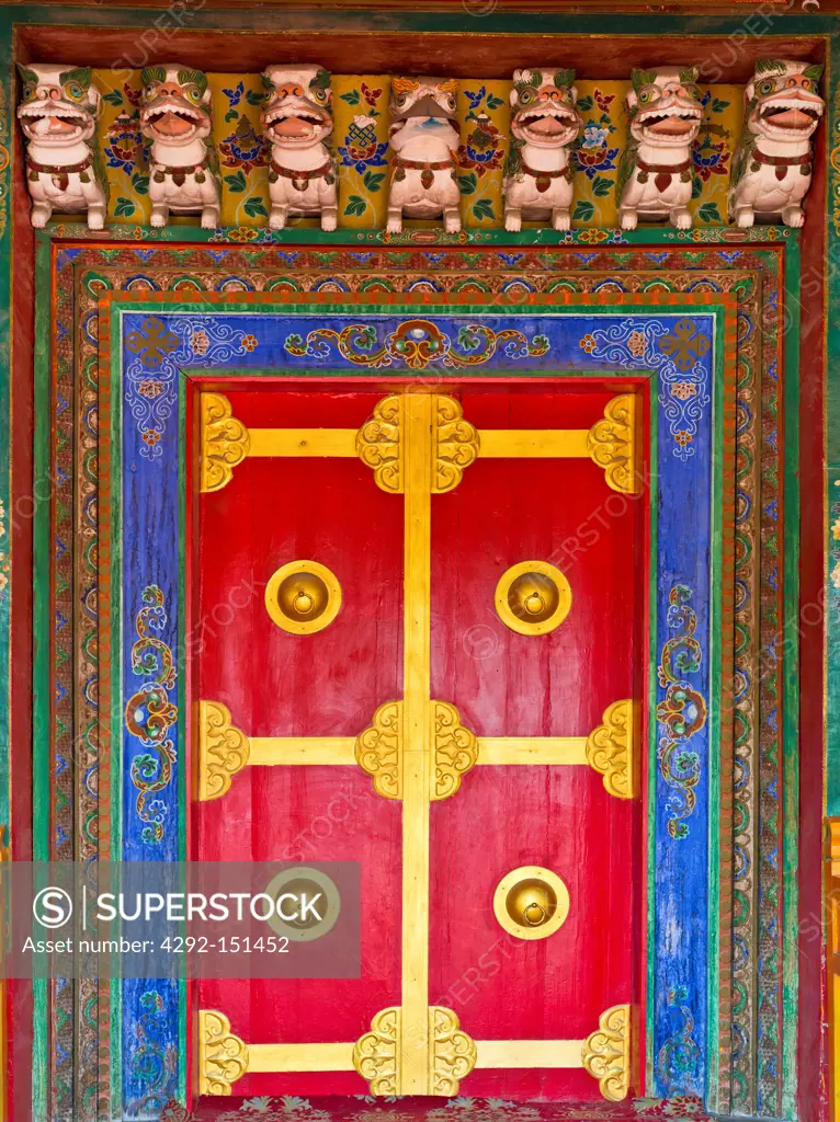 China, Beijing, China Minorities Museum, replica of door of Jokhang Temple
