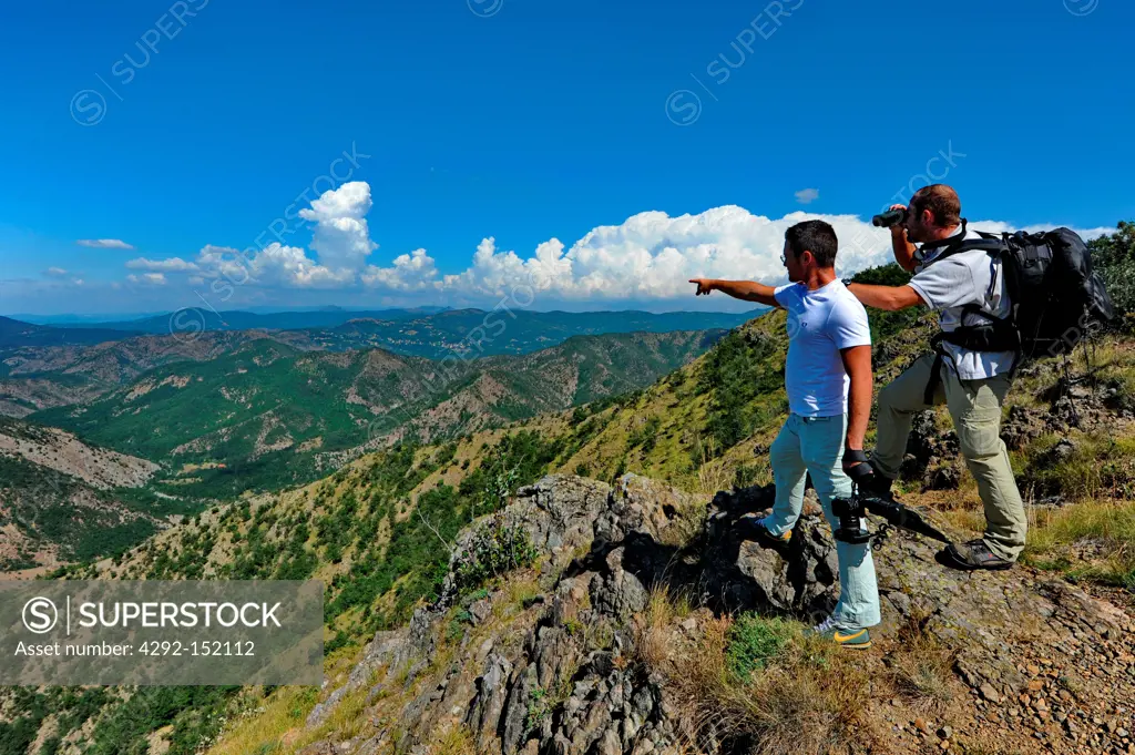 Italy, Piedmont, Capanne Marcarolo Natural Park, trekking over Mount Tobbio