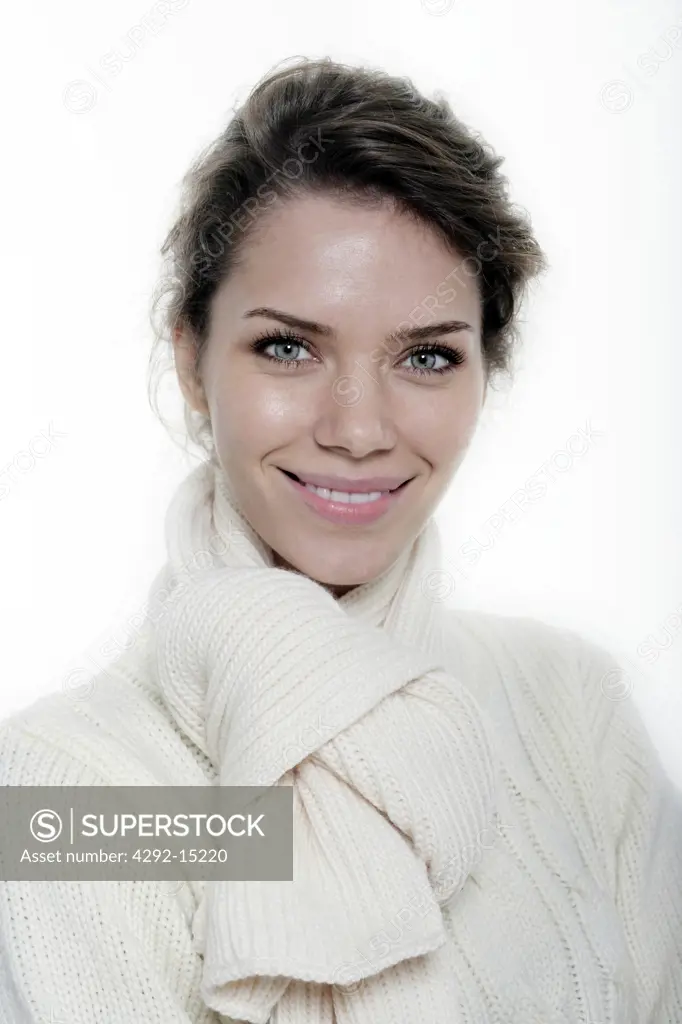 Portrait of woman in winter outfit