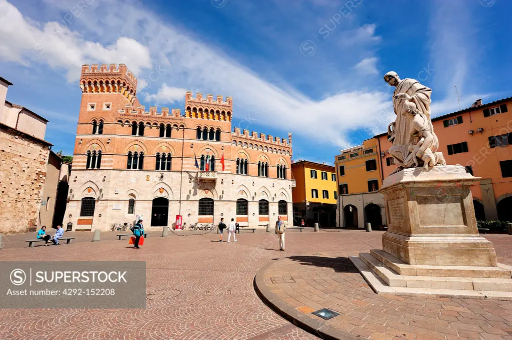 Italy, Tuscany, Grosseto, town hall, Dante square