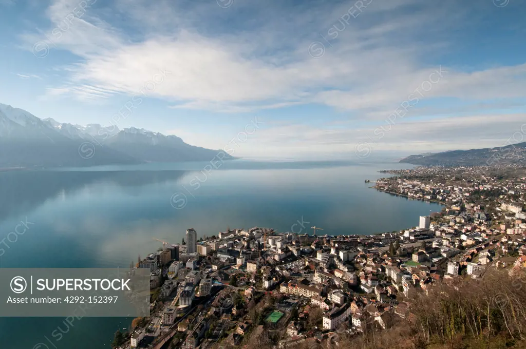 Switzerland, Vaud, Lake Leman, The Riviera of Montreux