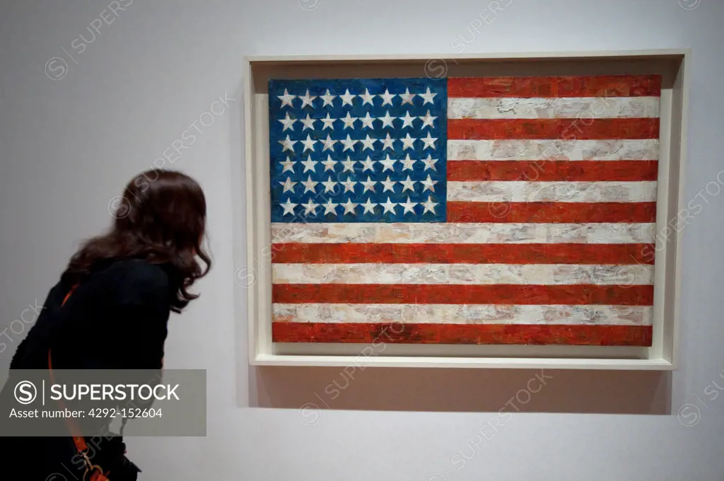 USA,New York, New York City, Manhattan, Museum of Modern Art, MOMA, Flag by Jasper Johns