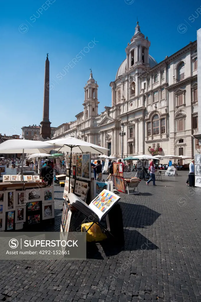 Italy, Lazio, Rome, Piazza Navona Square, Saint Agnese in Agone Church