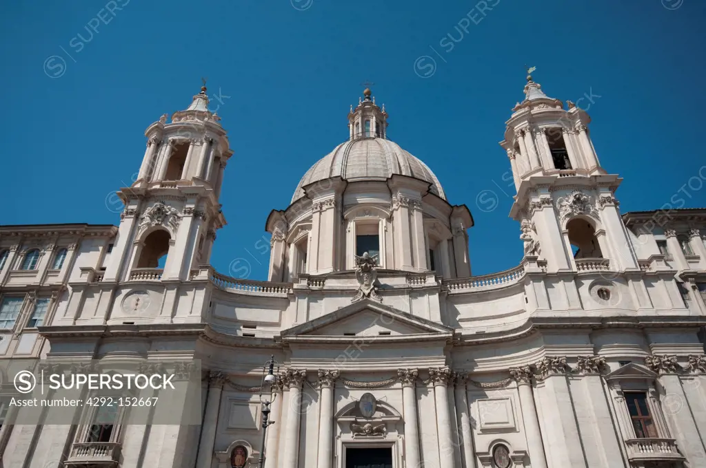 Italy, Lazio, Rome, Piazza Navona Square, Saint Agnese in Agone Church