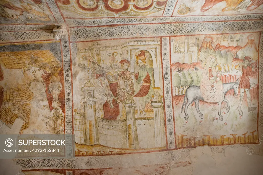 Croatia, Istria, Bale, fresco's of Santo Spirito church