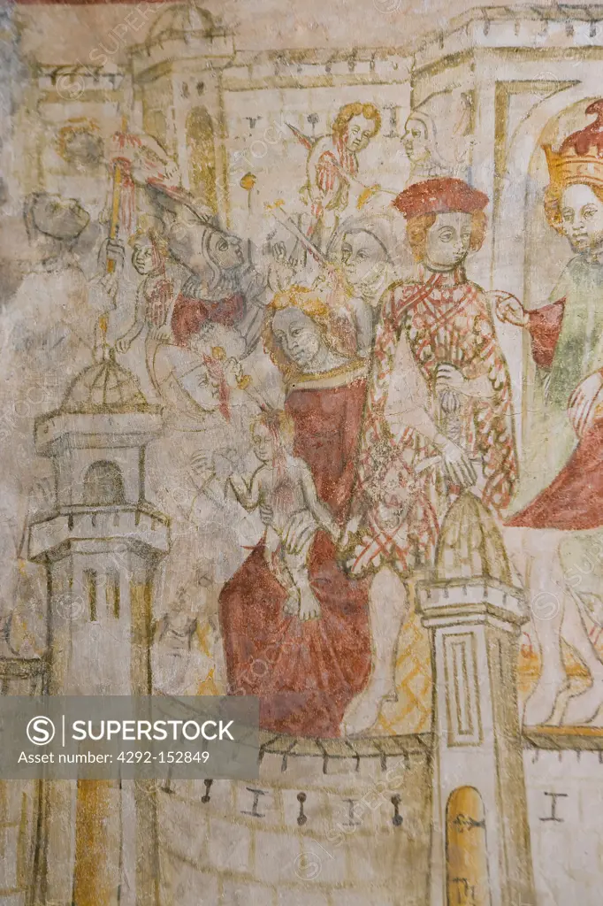 Croatia, Istria, Bale, fresco's of Santo Spirito church