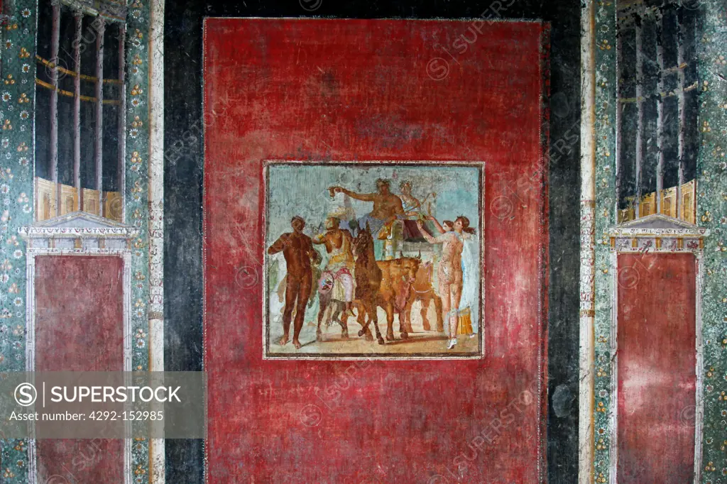 Italy, Campania, Pompei, fresco of Vettii's house